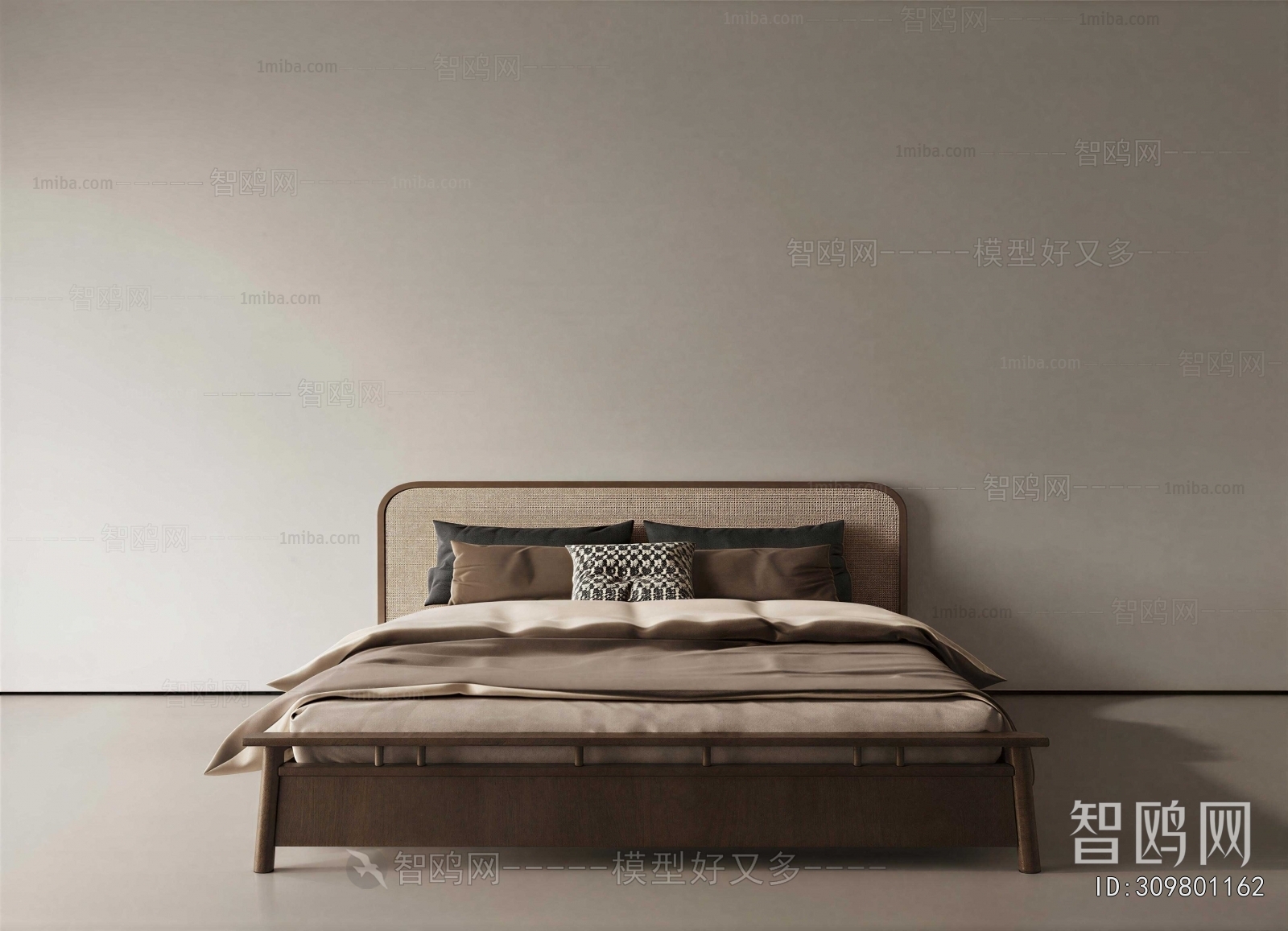 Wabi-sabi Style Double Bed