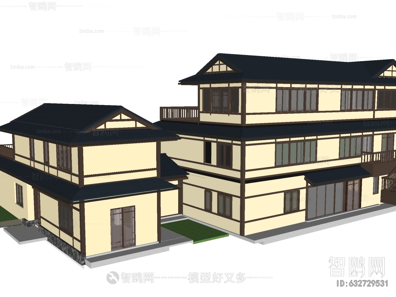 New Chinese Style Appearance Of Commercial Building