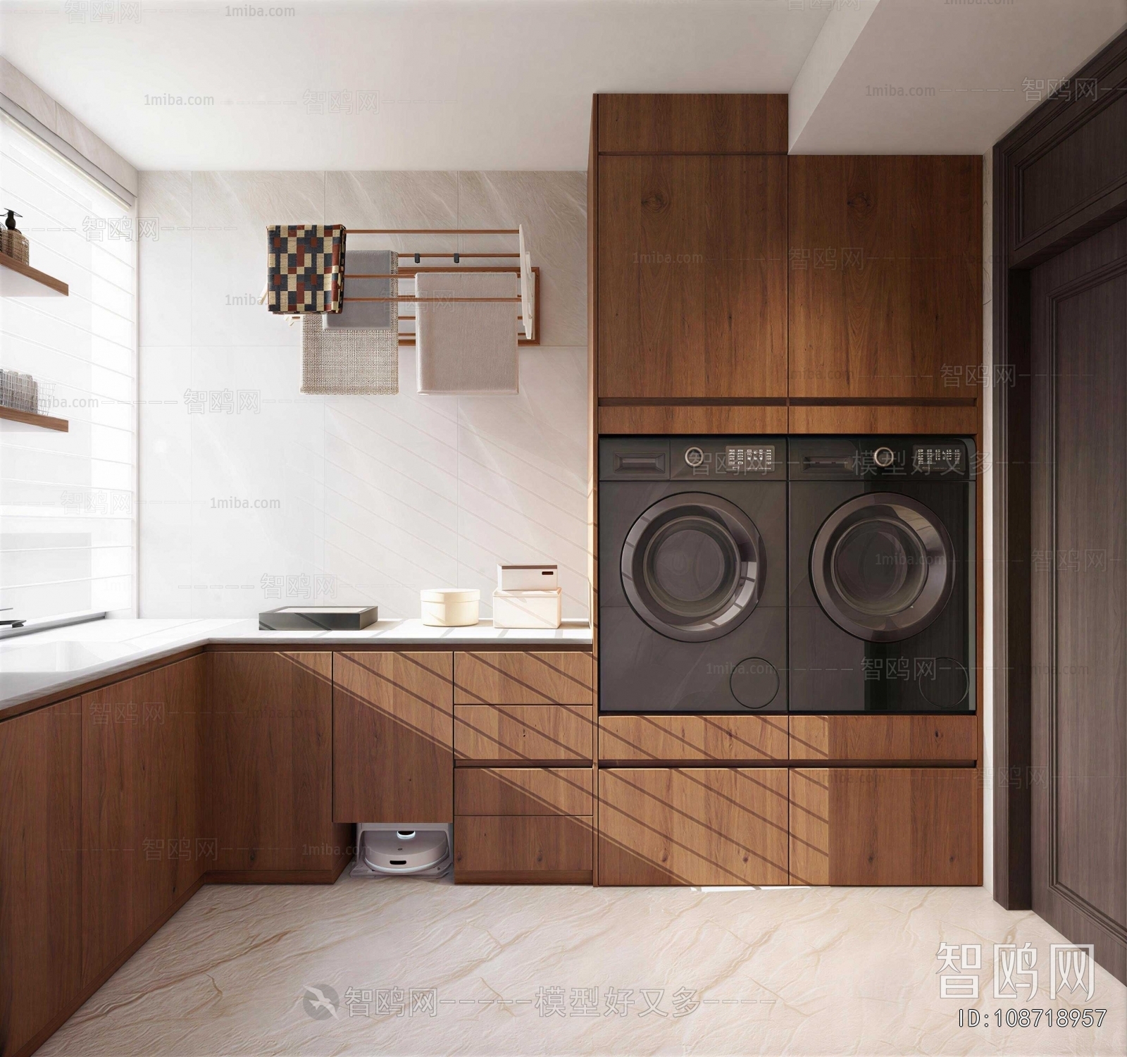 Modern Balcony Laundry Room
