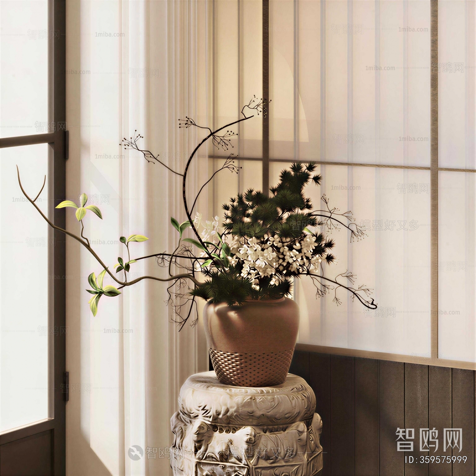 Wabi-sabi Style Flower Arrangement