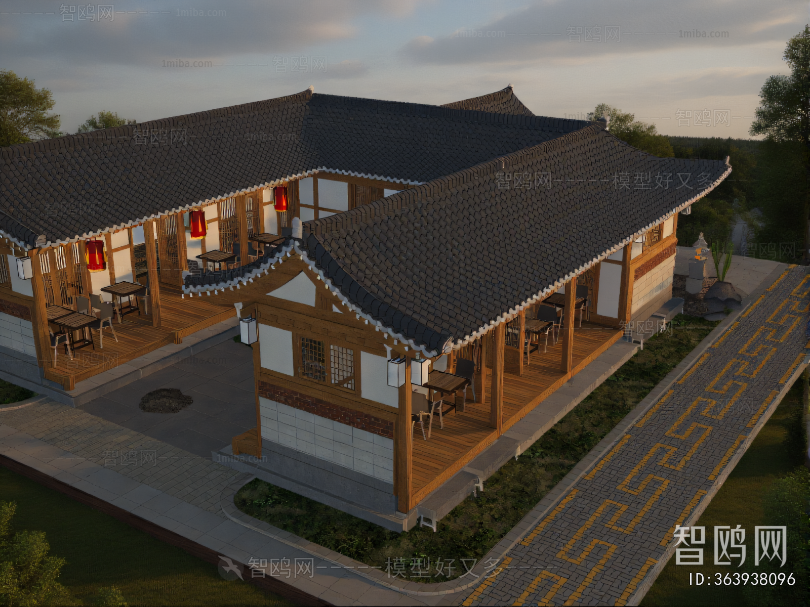 New Chinese Style Appearance Of Commercial Building