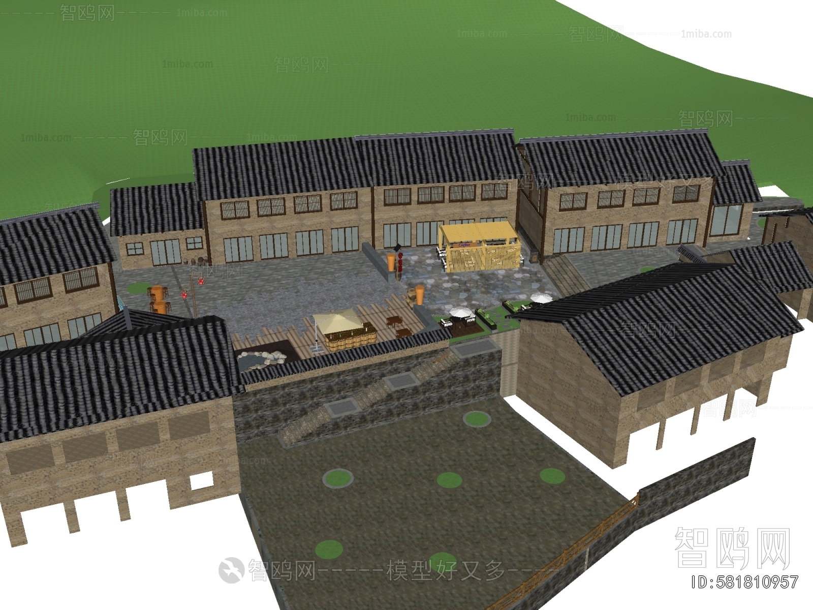 New Chinese Style Appearance Of Commercial Building