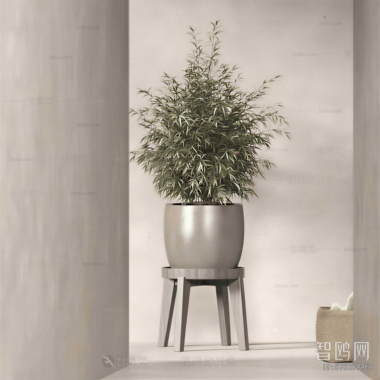 Modern Potted Green Plant