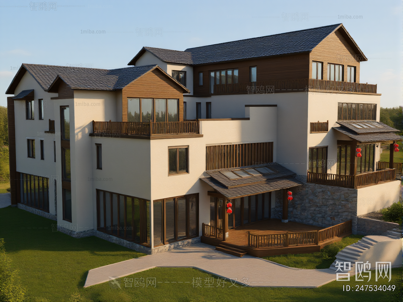 New Chinese Style Appearance Of Commercial Building
