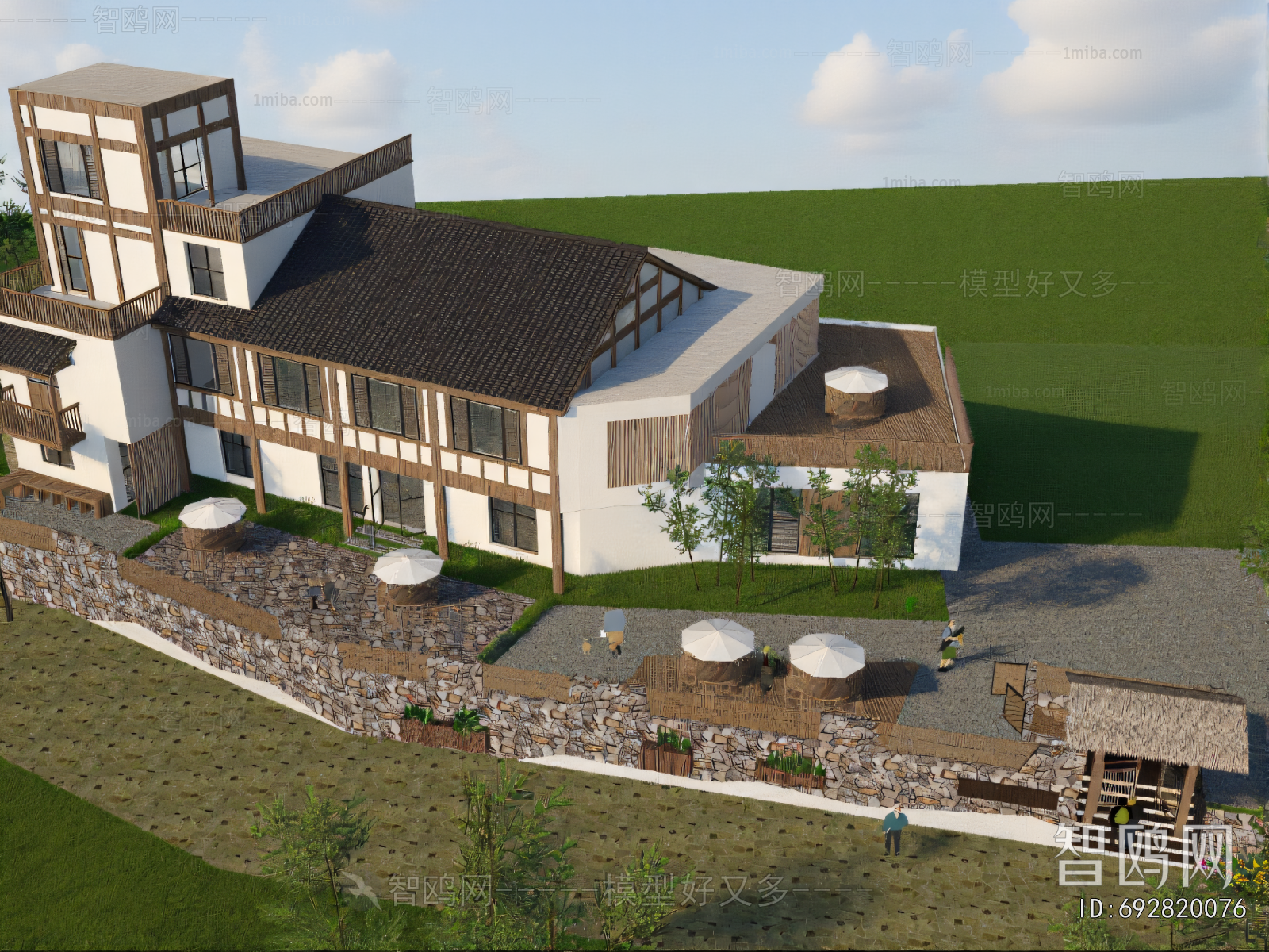 New Chinese Style Appearance Of Commercial Building