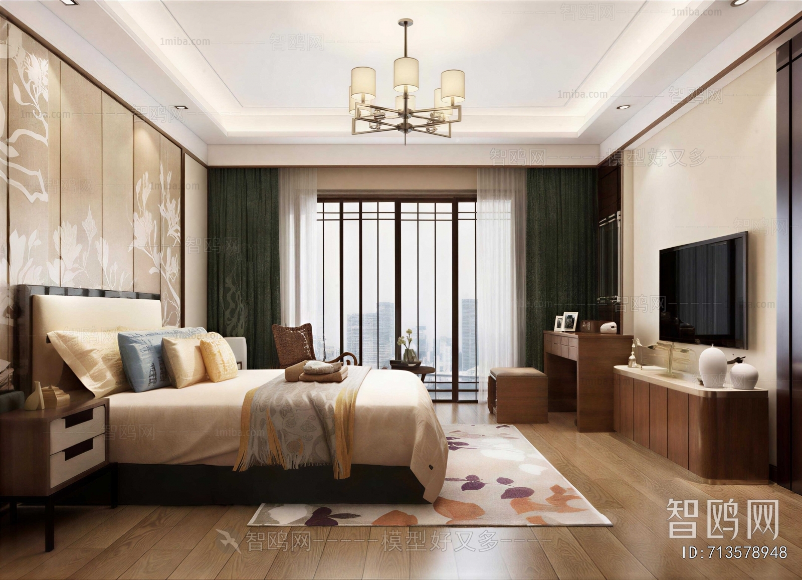 New Chinese Style Bedroom