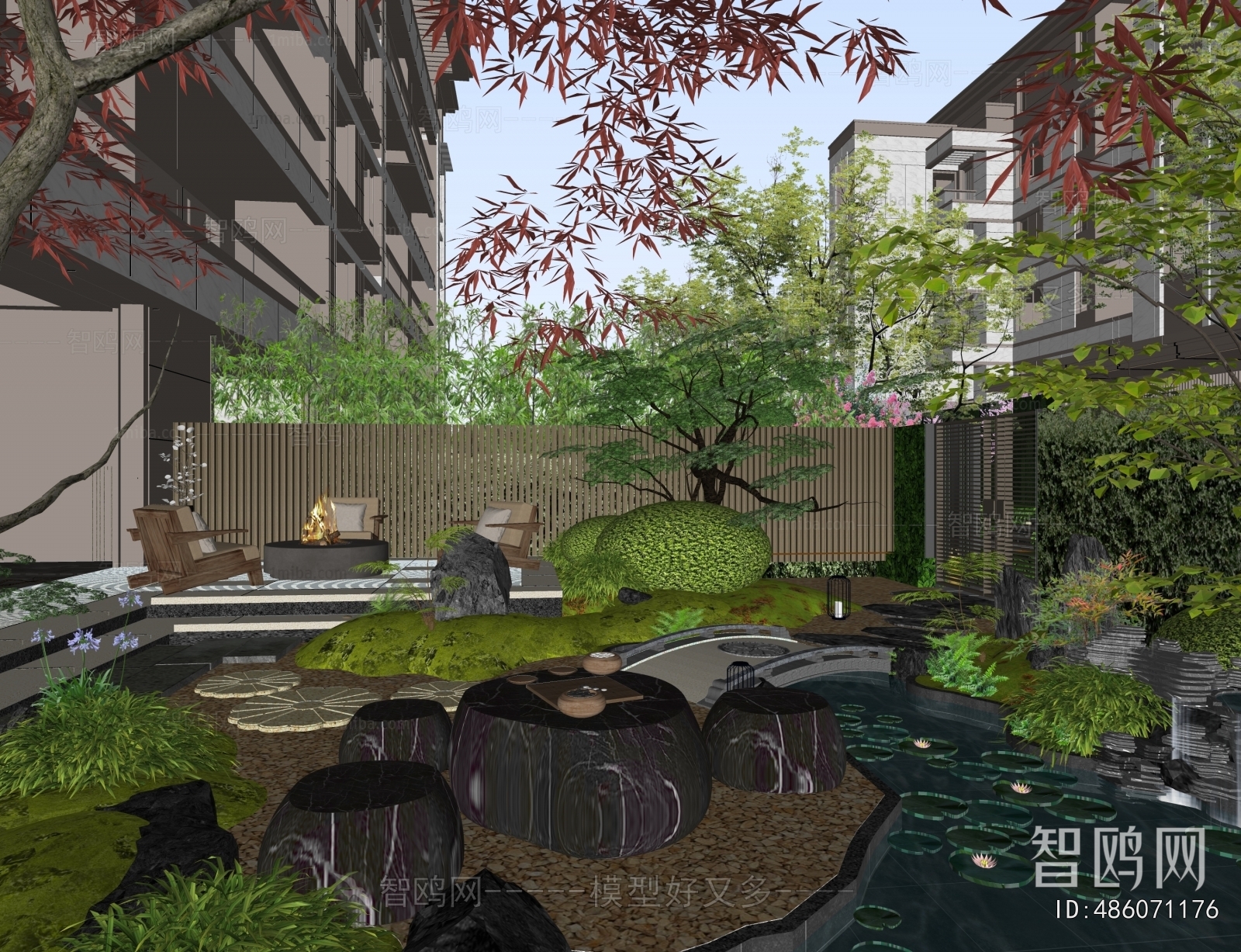 New Chinese Style Courtyard/landscape