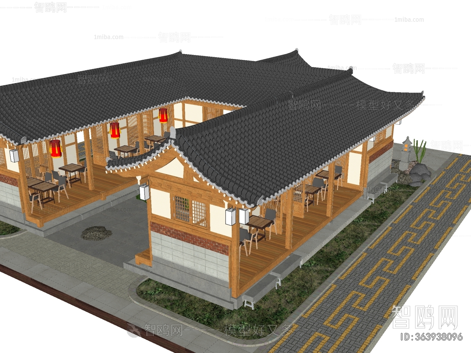 New Chinese Style Appearance Of Commercial Building