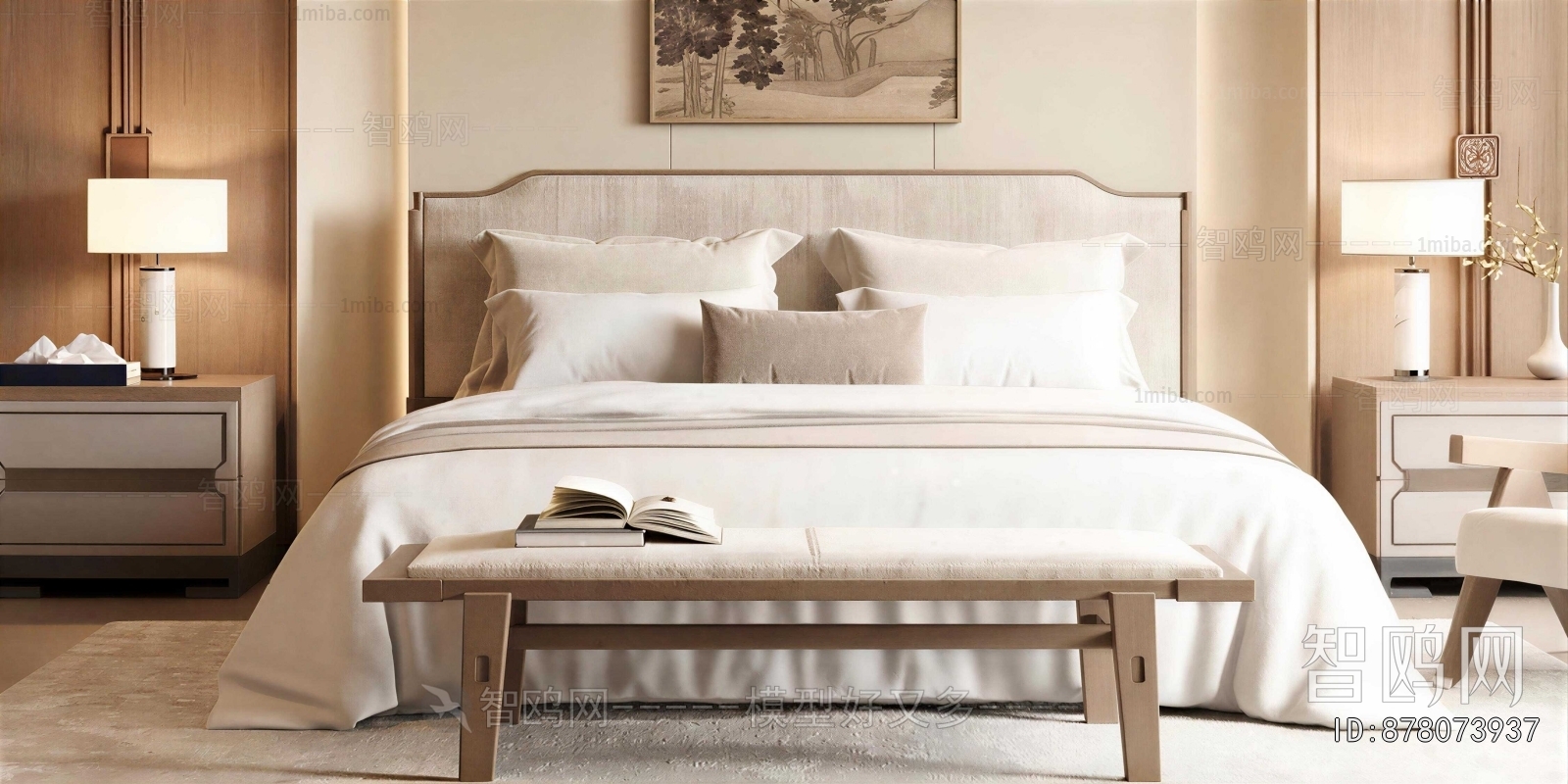 New Chinese Style Double Bed