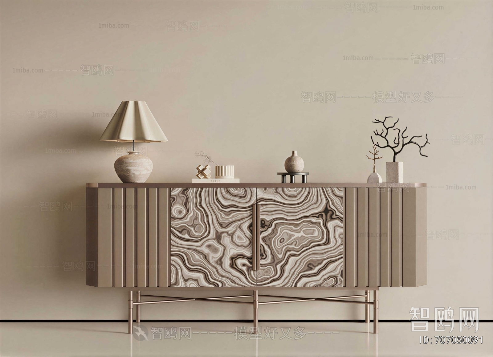 Wabi-sabi Style Side Cabinet