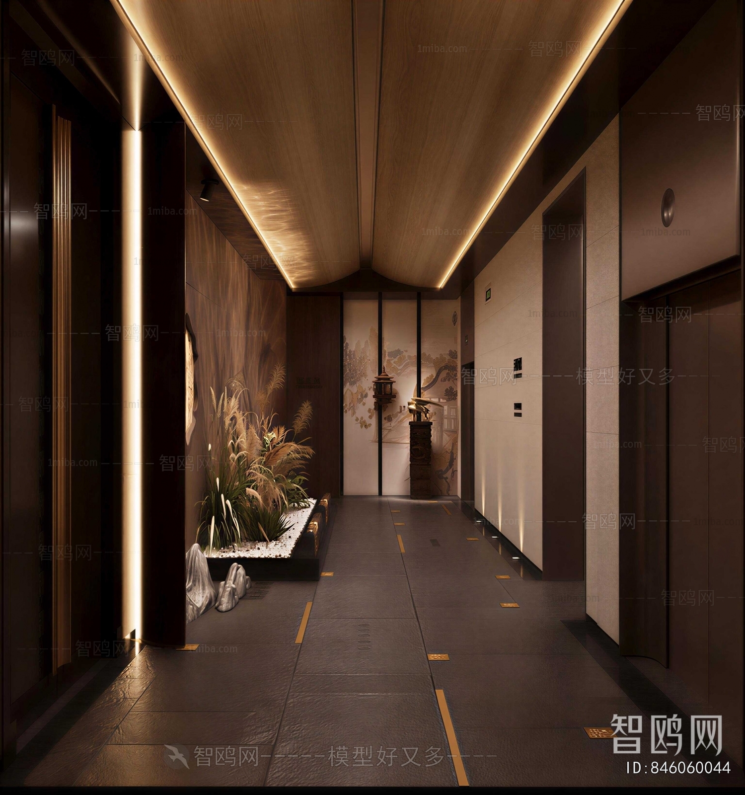 New Chinese Style Elevator Hall
