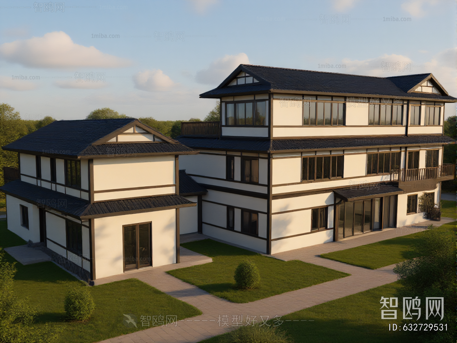 New Chinese Style Appearance Of Commercial Building
