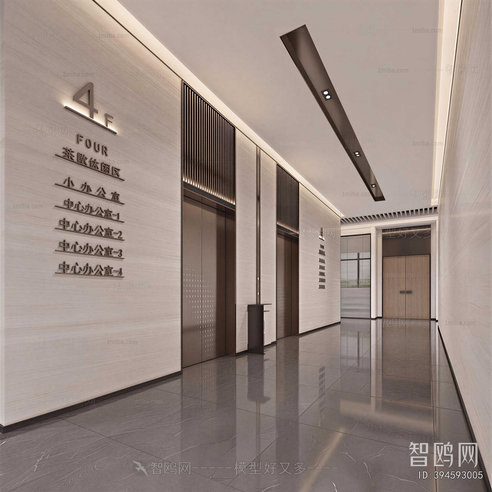 Modern Office Elevator Hall