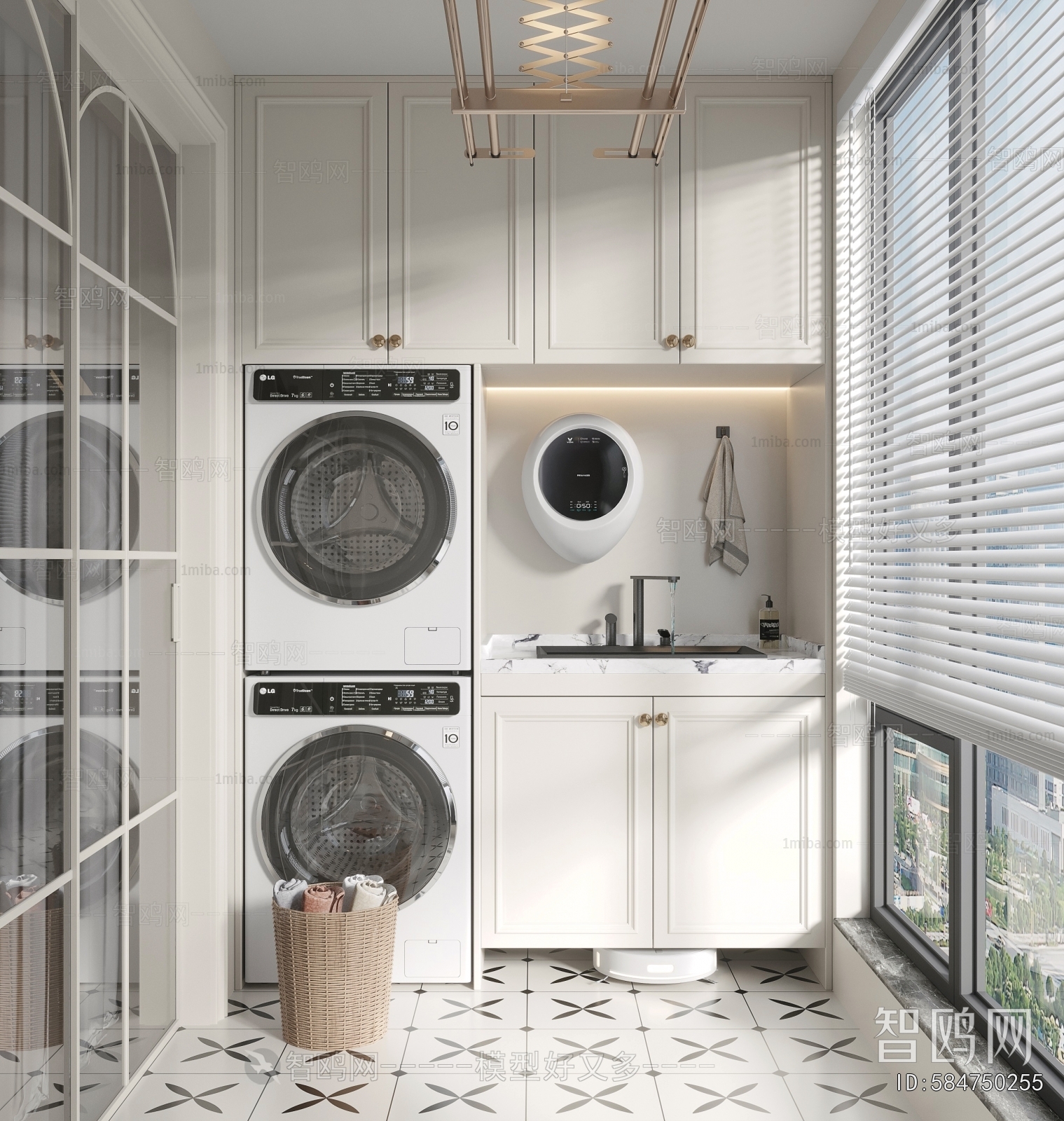 American Style Balcony Laundry Room