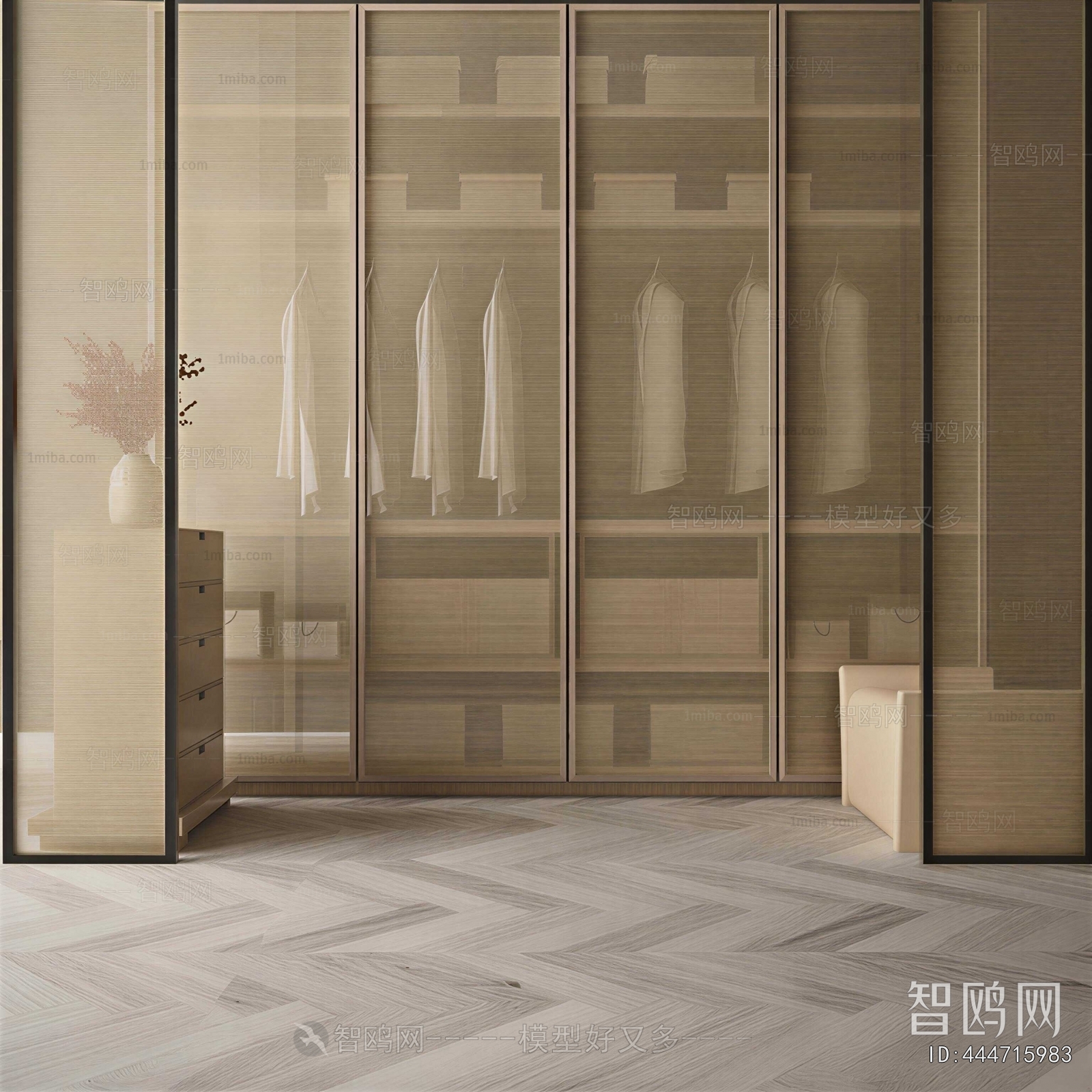 Wabi-sabi Style Clothes Storage Area