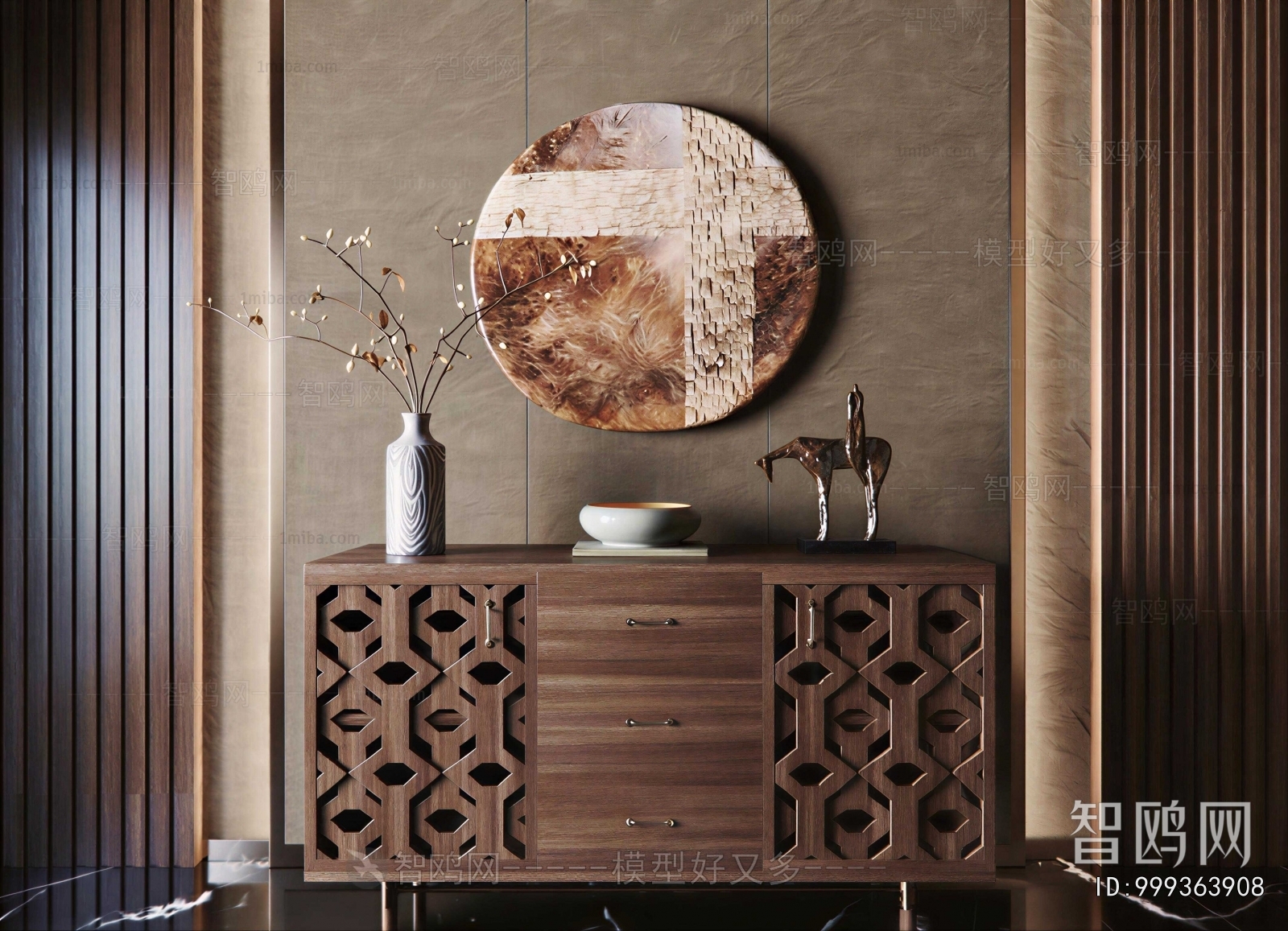 New Chinese Style Side Cabinet