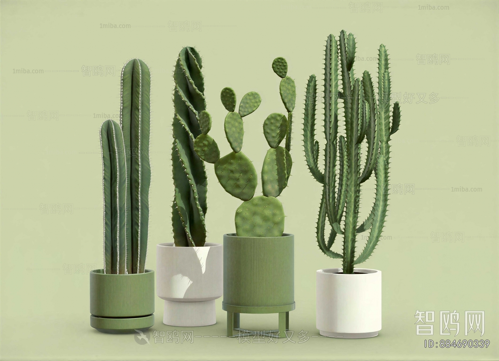 Modern Ground Green Plant Potted Plants