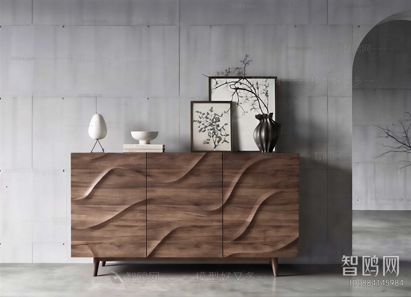 Wabi-sabi Style Side Cabinet