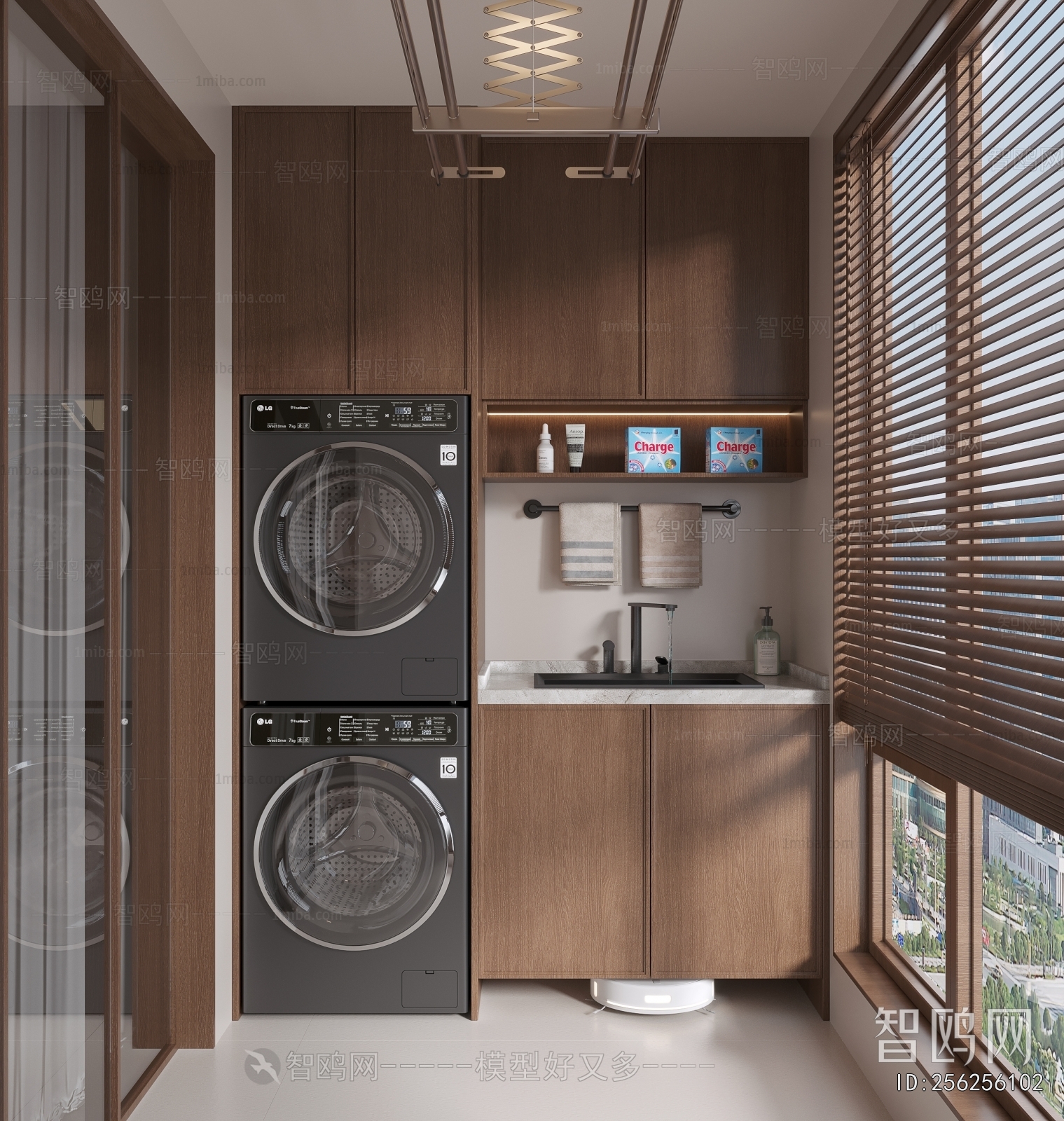 New Chinese Style Balcony Laundry Room