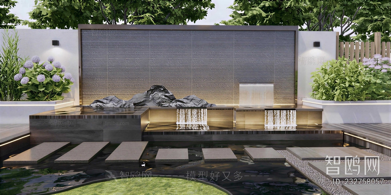 New Chinese Style Rockery Waterscape