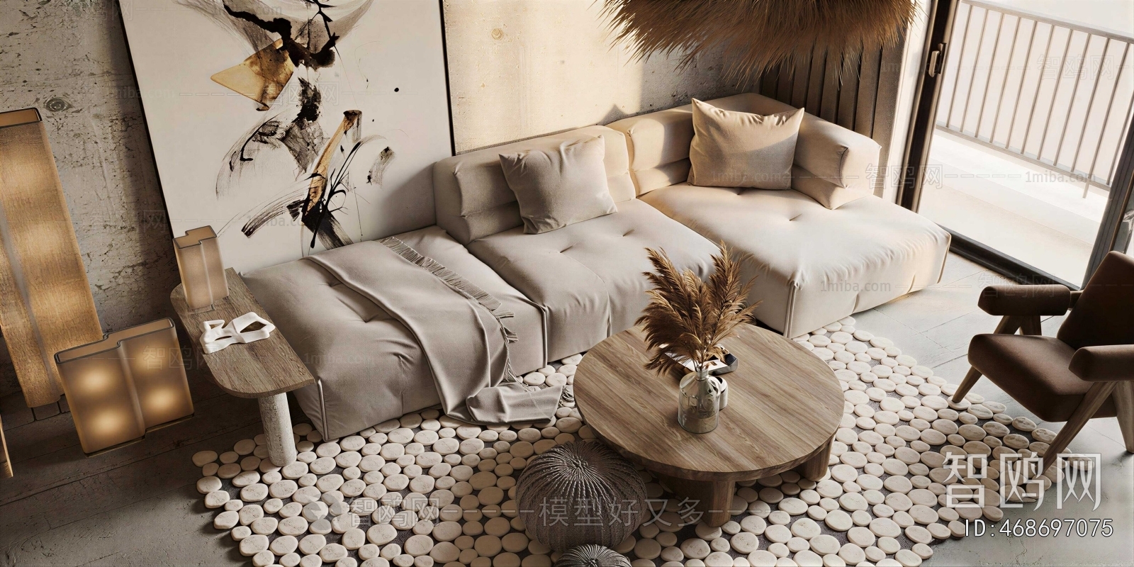 Wabi-sabi Style Sofa Combination