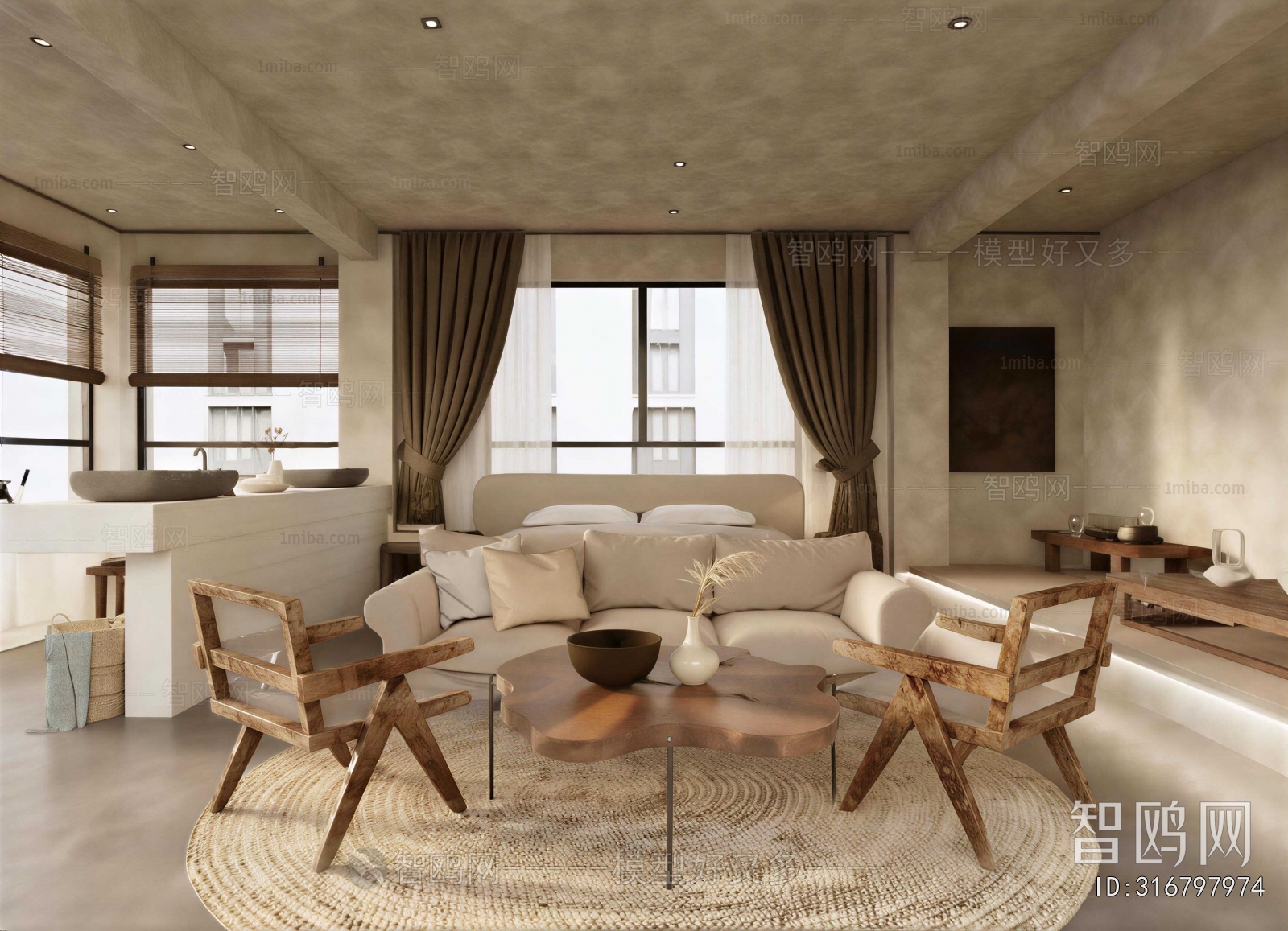 Wabi-sabi Style A Living Room