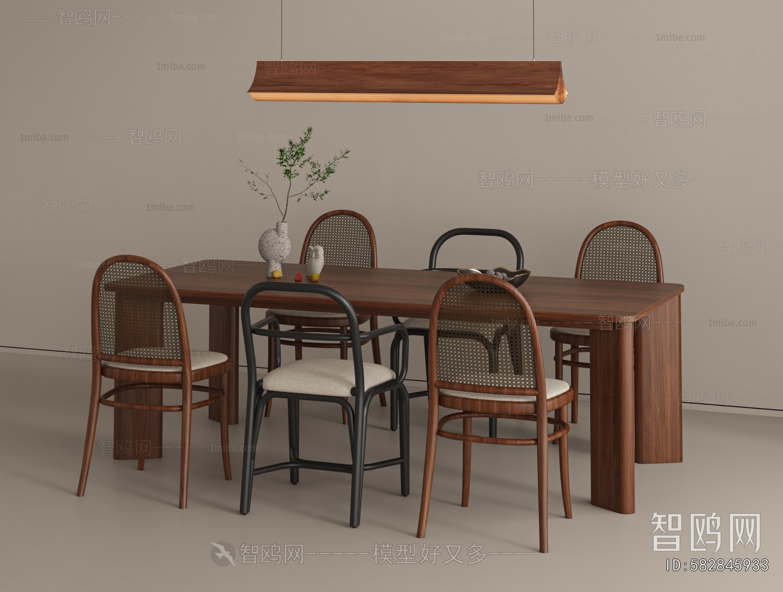 Wabi-sabi Style Dining Table And Chairs