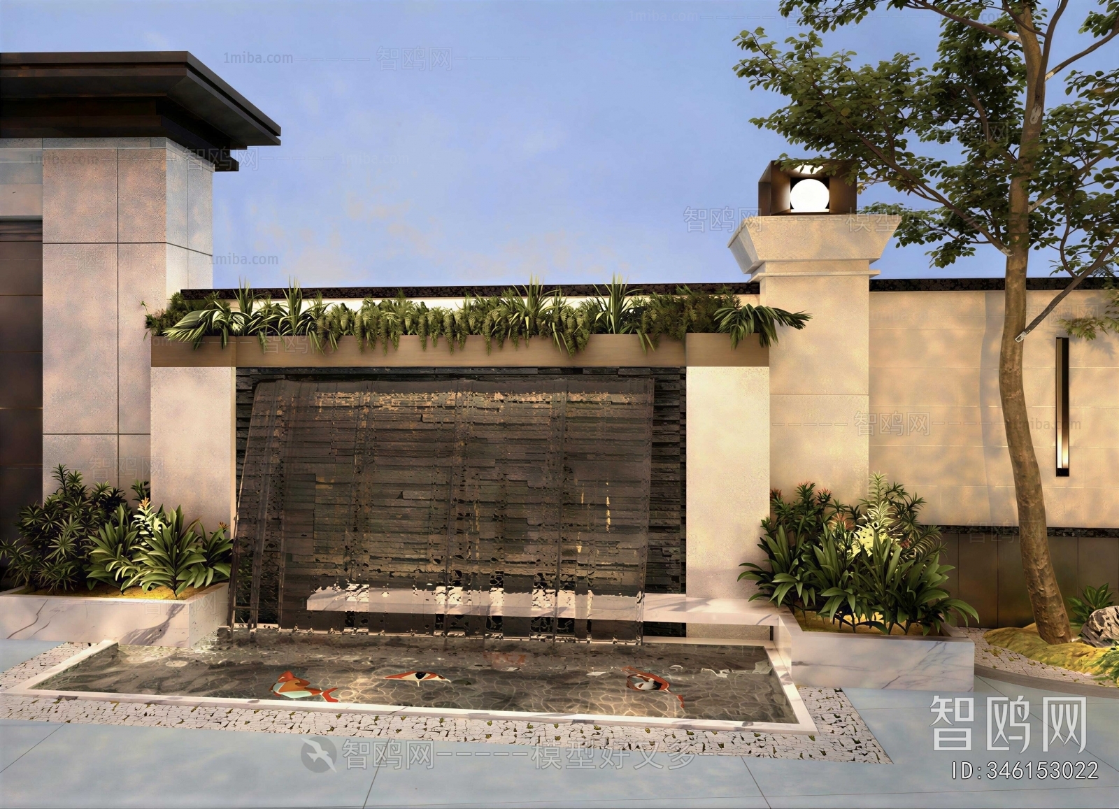 New Chinese Style Rockery Waterscape