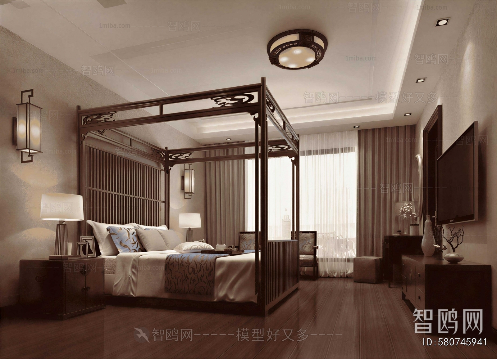 New Chinese Style Bedroom