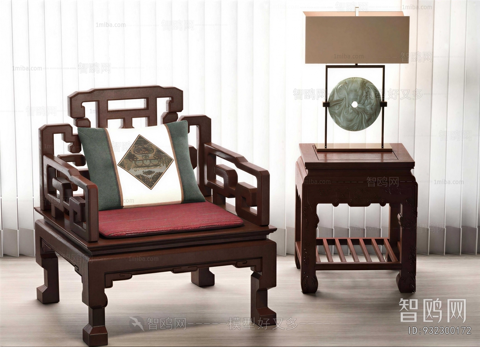 New Chinese Style Single Sofa
