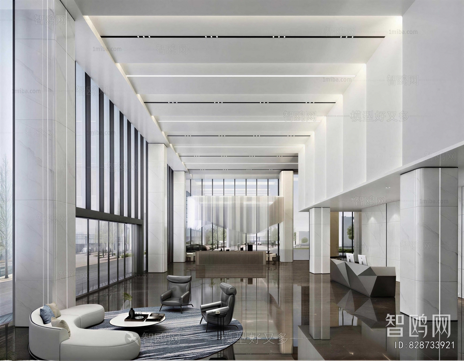 Modern Office Reception Desk
