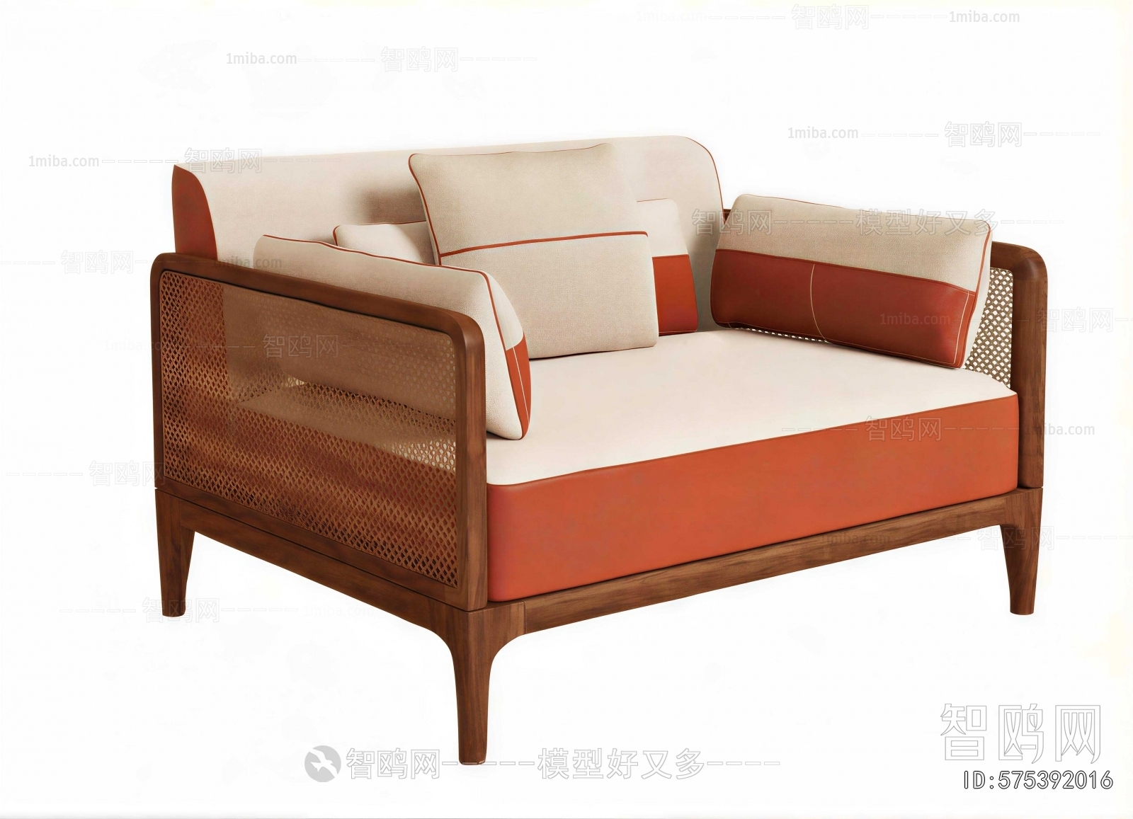 New Chinese Style Single Sofa