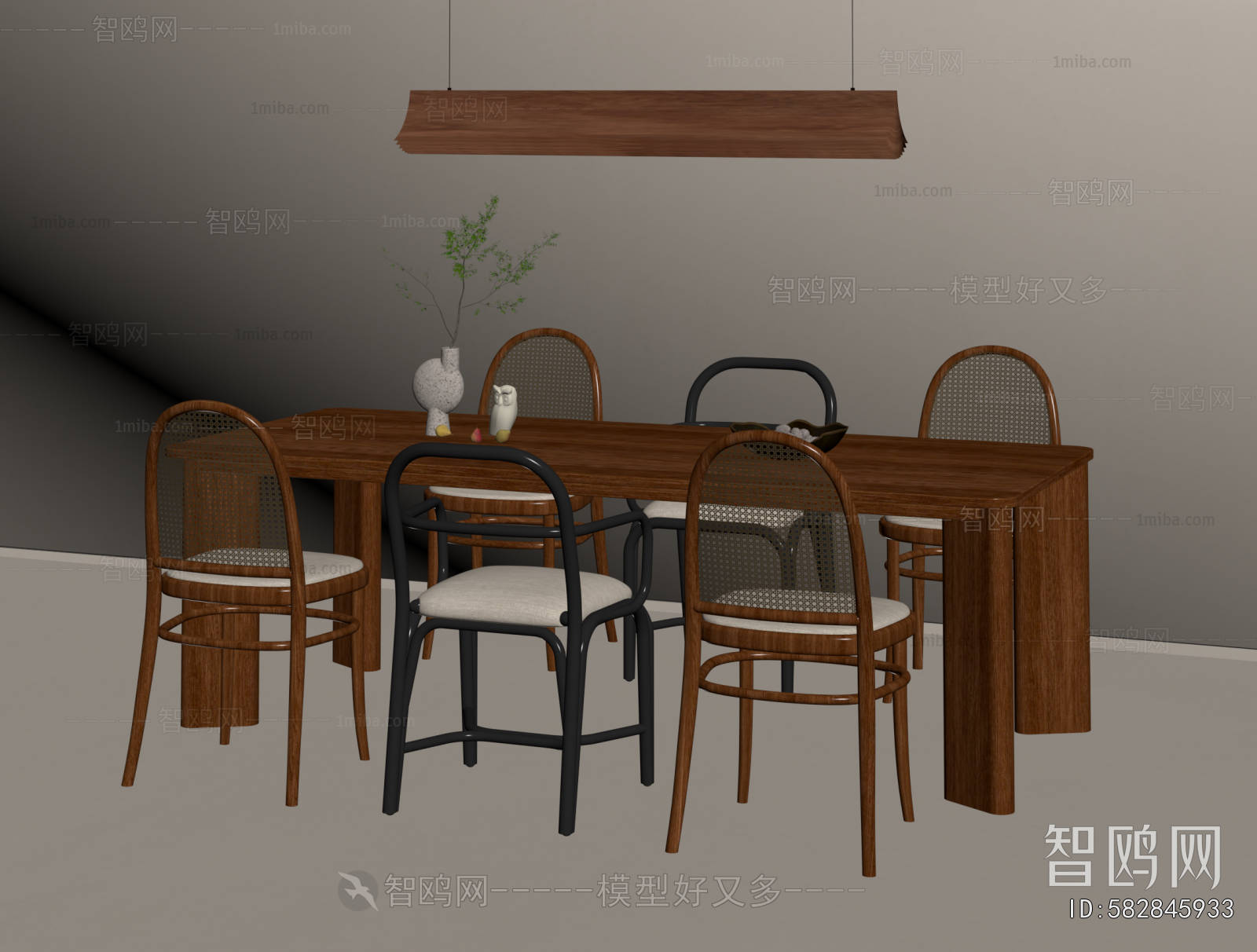 Wabi-sabi Style Dining Table And Chairs