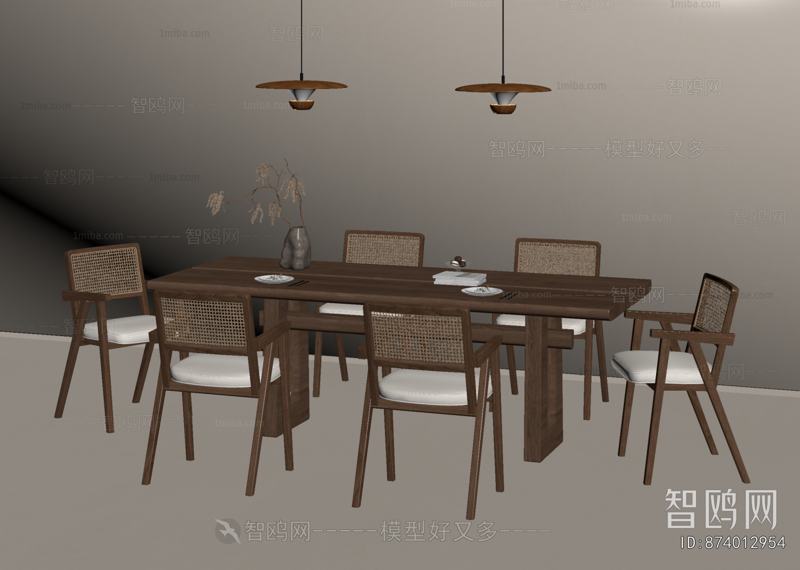 Wabi-sabi Style Dining Table And Chairs