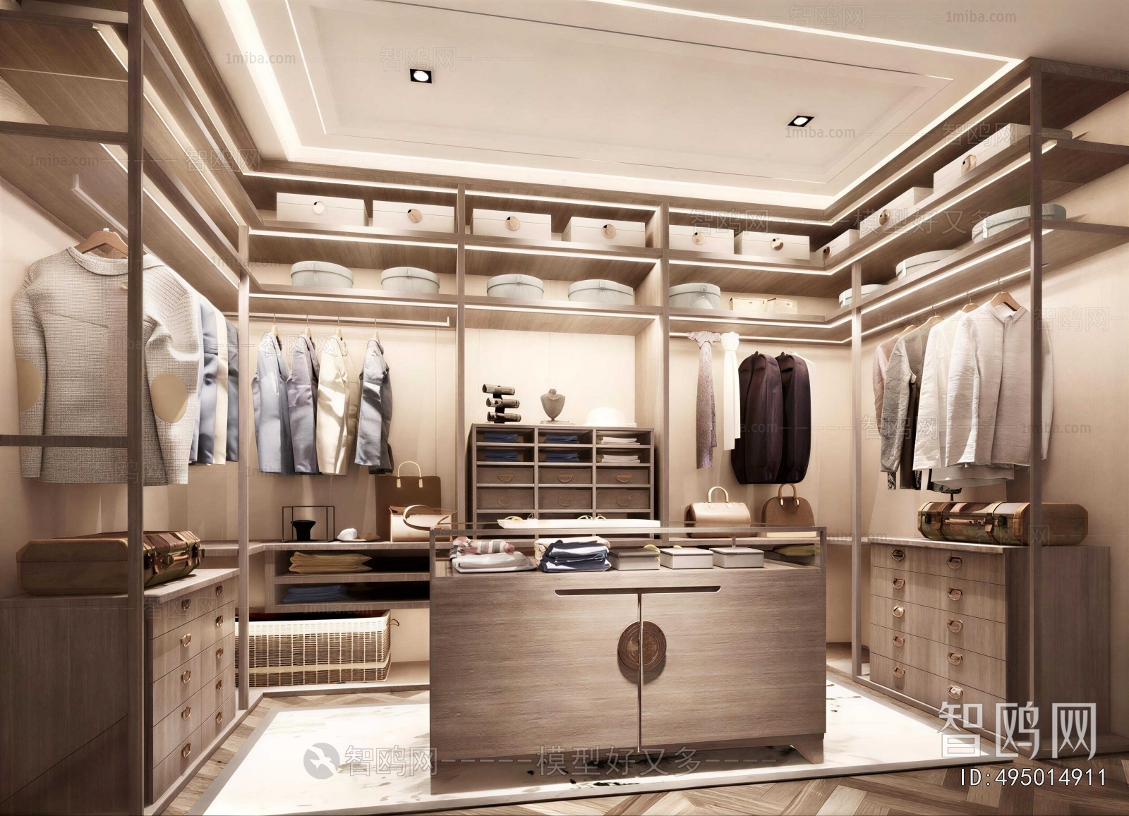 New Chinese Style Clothes Storage Area