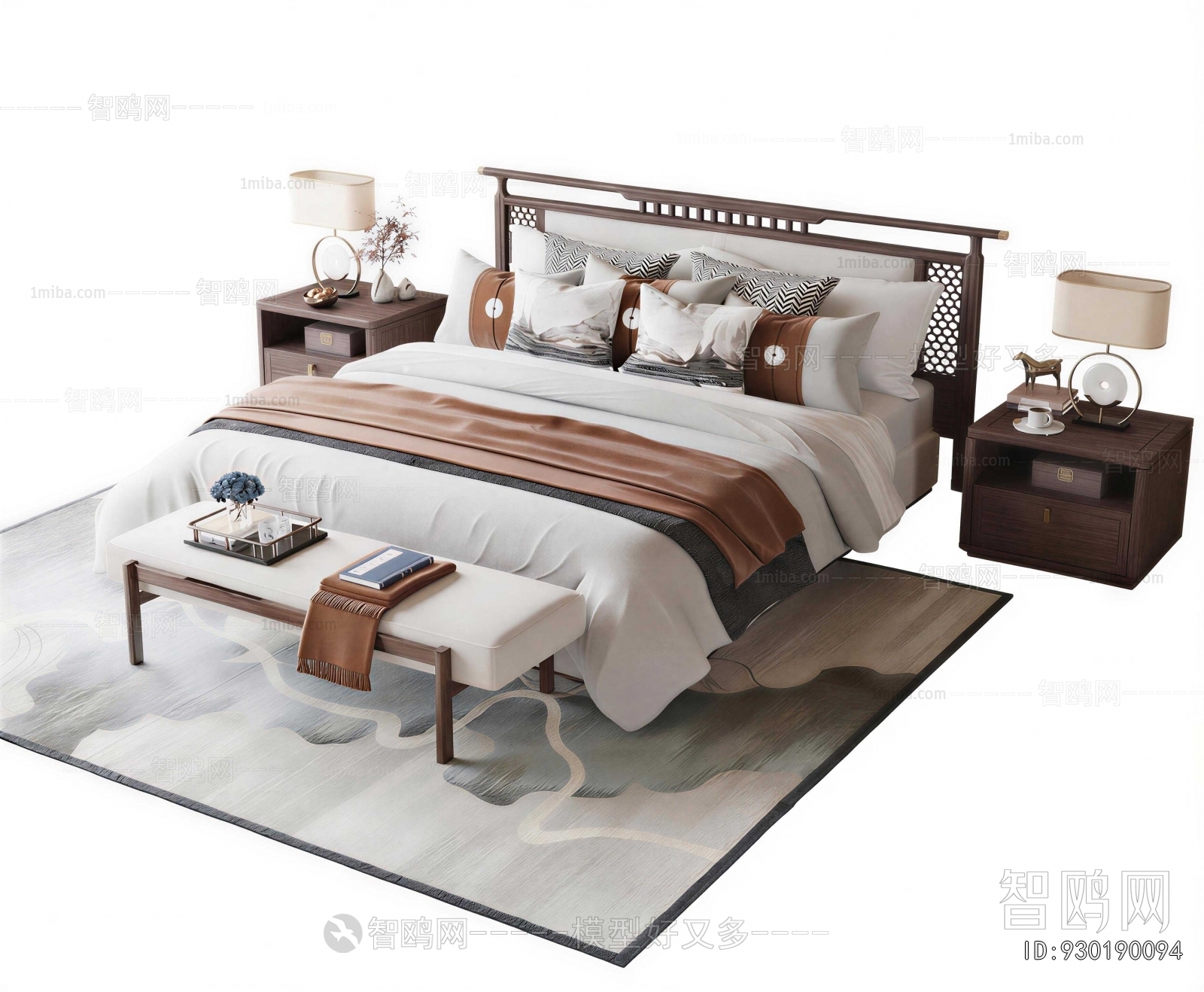 New Chinese Style Double Bed