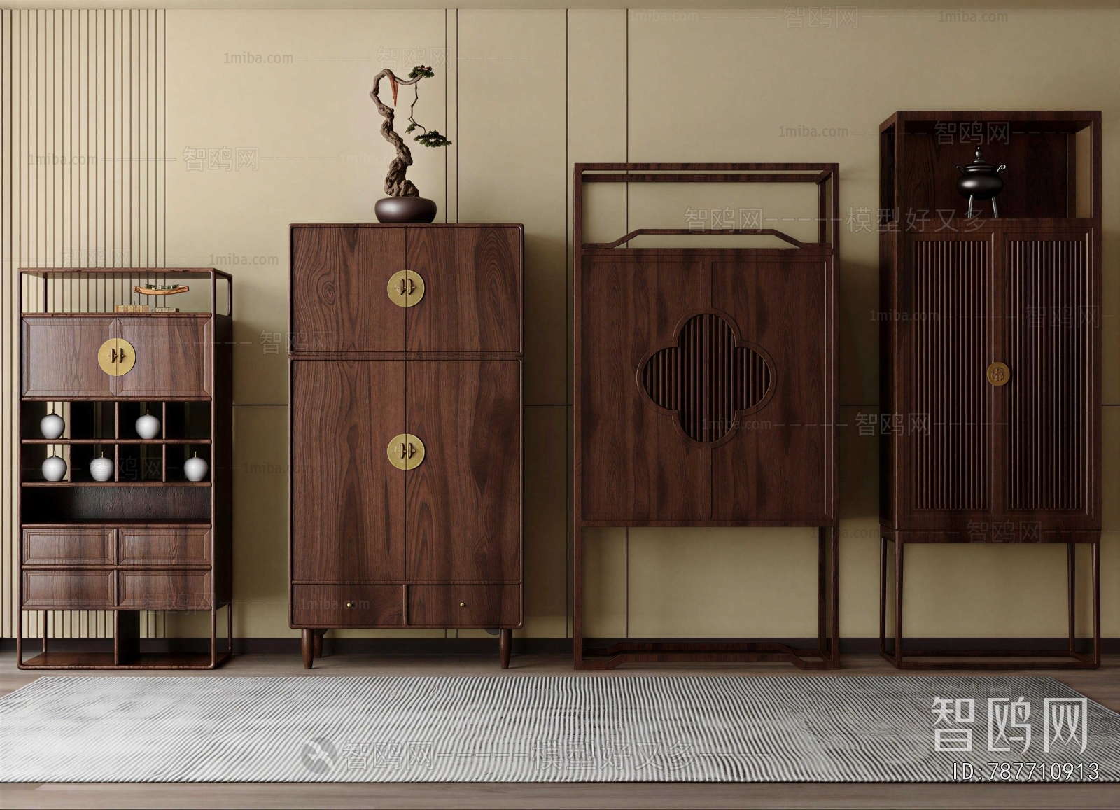 New Chinese Style Side Cabinet