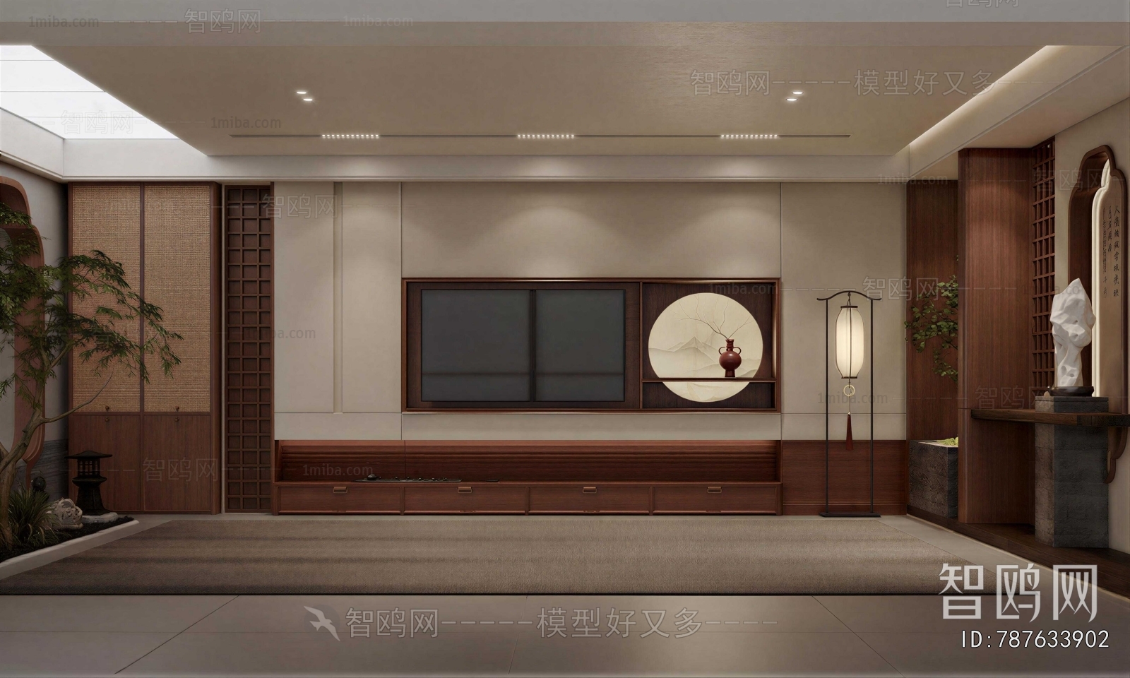 New Chinese Style TV Wall