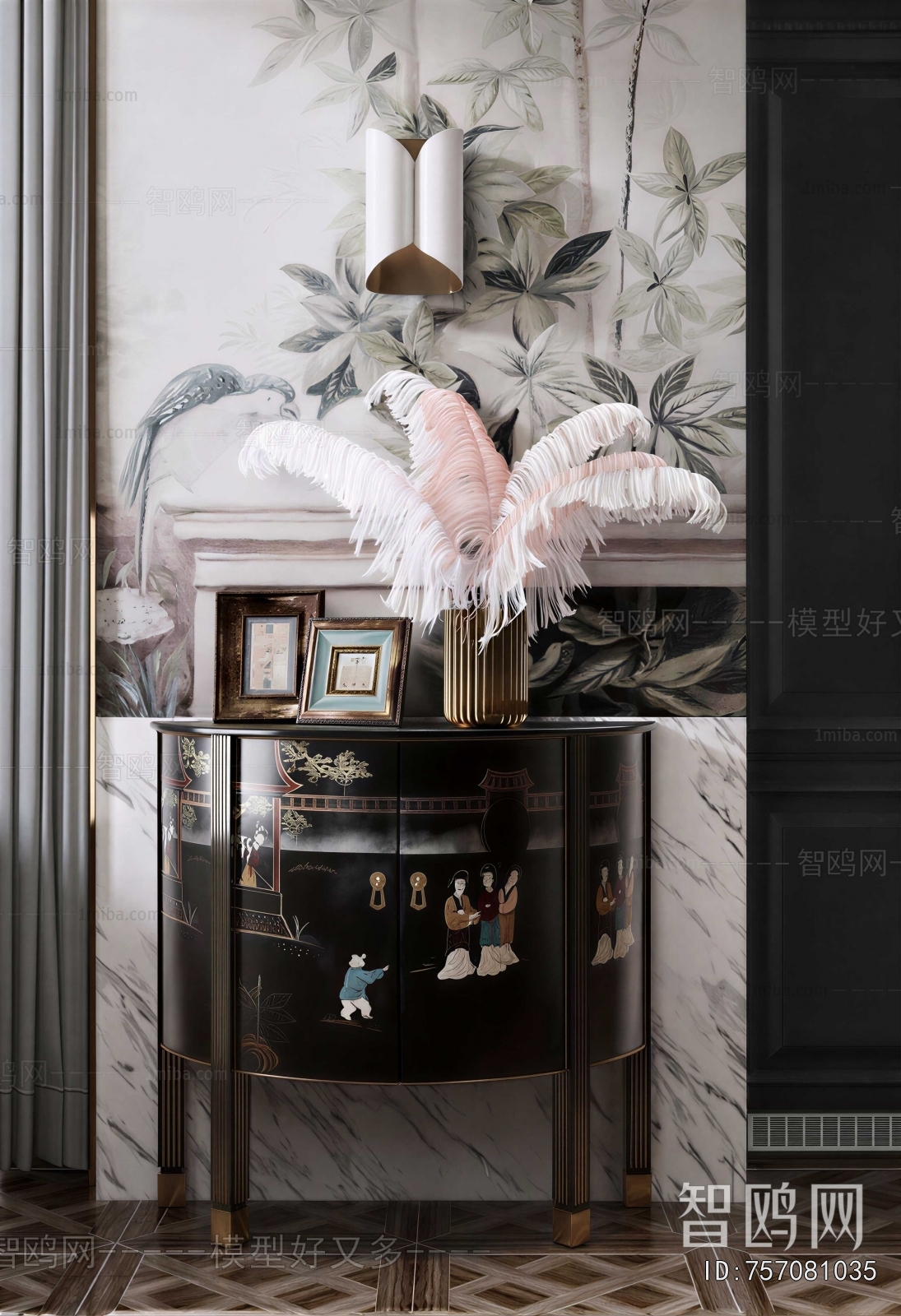 New Chinese Style Entrance Cabinet