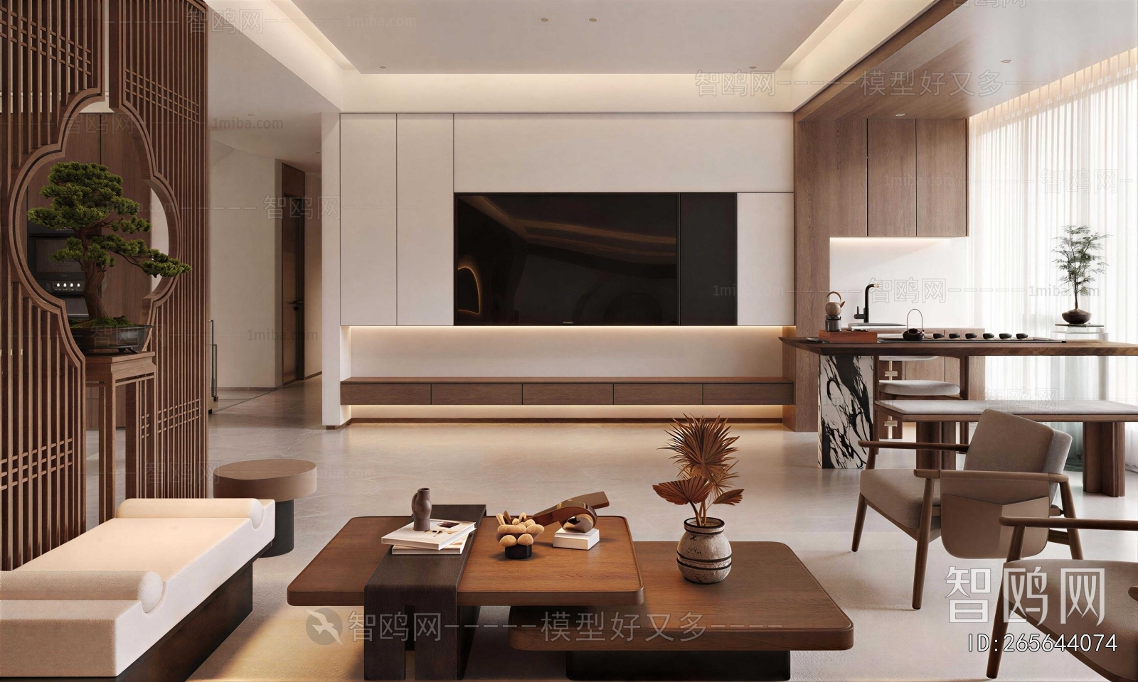 New Chinese Style A Living Room