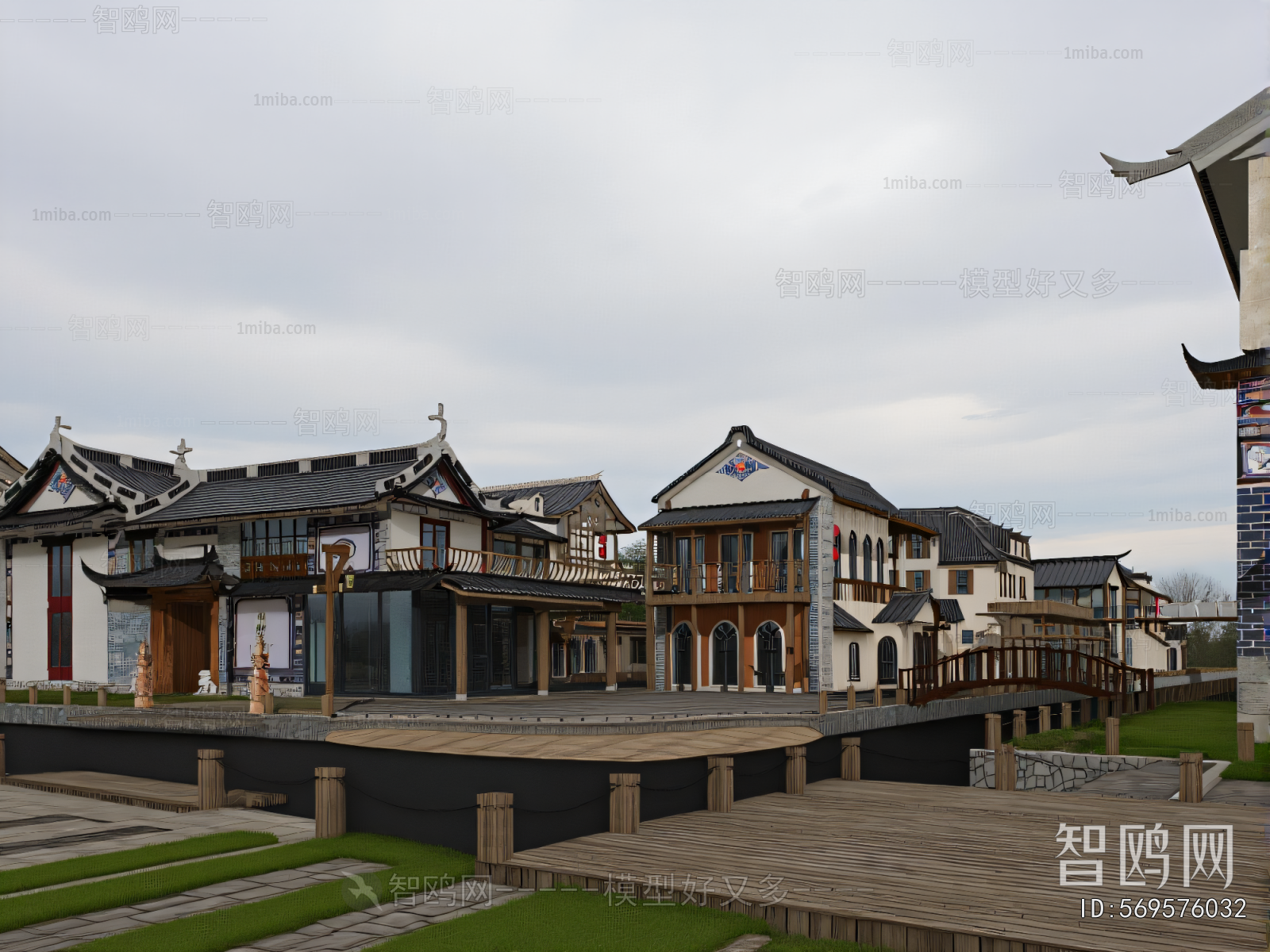 New Chinese Style Appearance Of Commercial Building