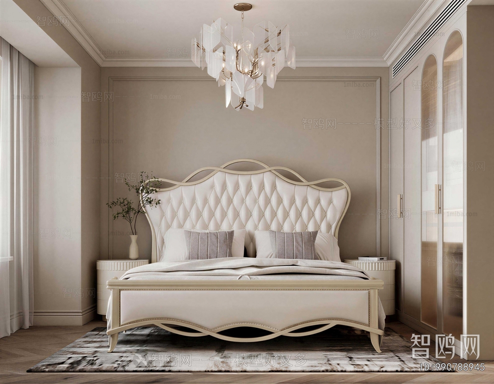 Simple European Style Bedroom