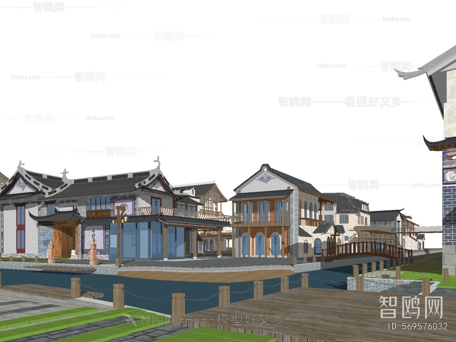 New Chinese Style Appearance Of Commercial Building