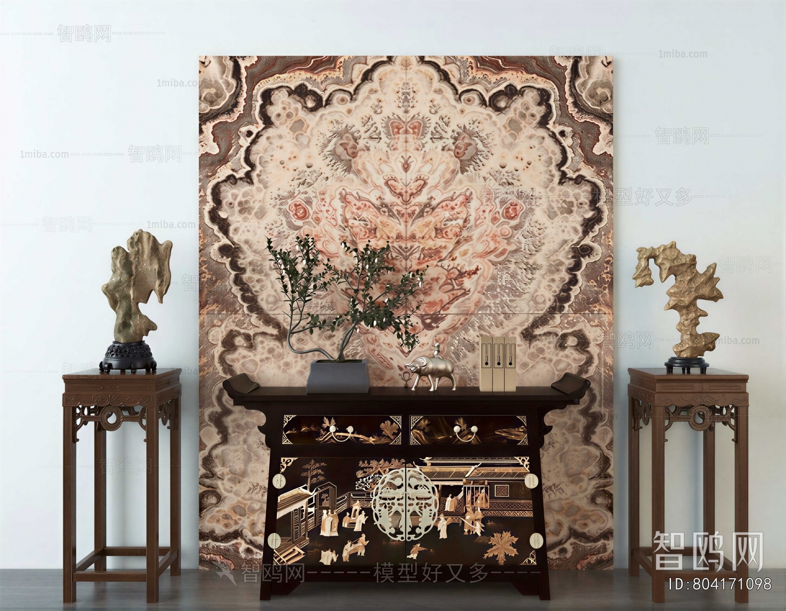 New Chinese Style Entrance Cabinet