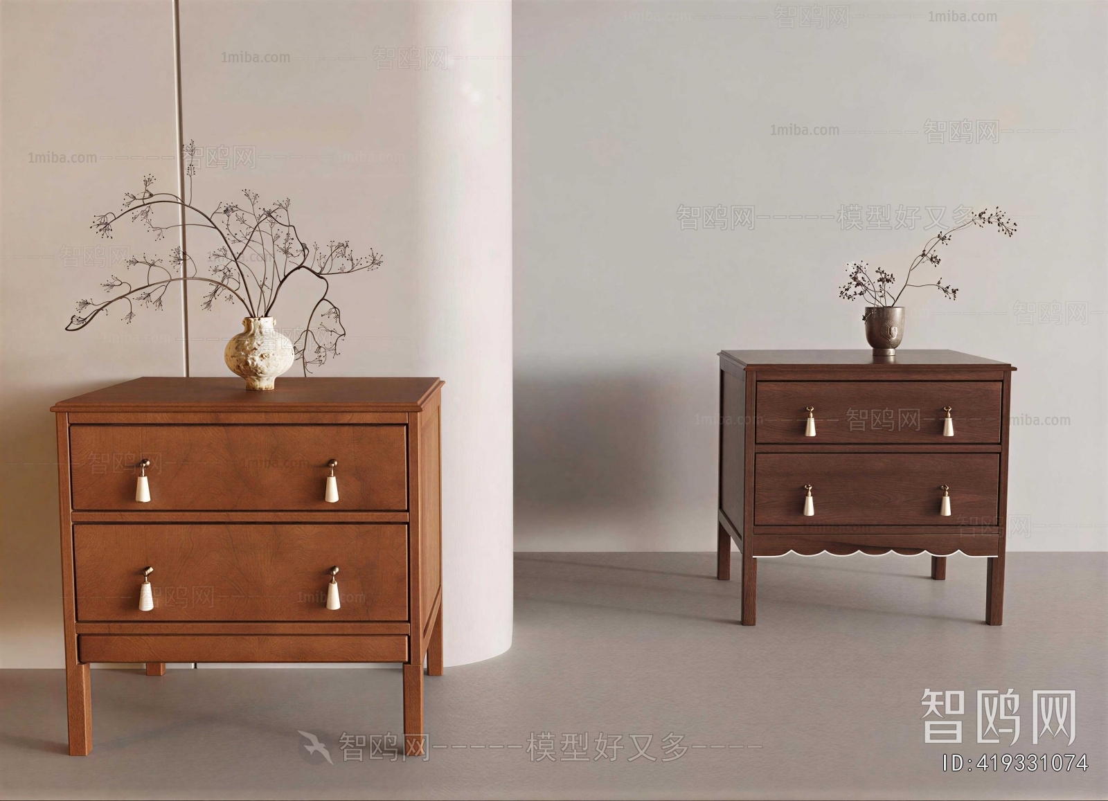 French Style Bedside Cupboard