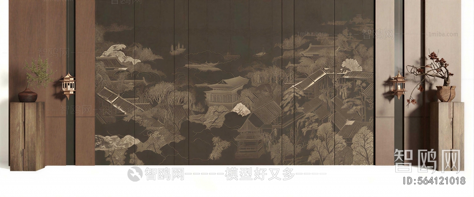 New Chinese Style TV Wall