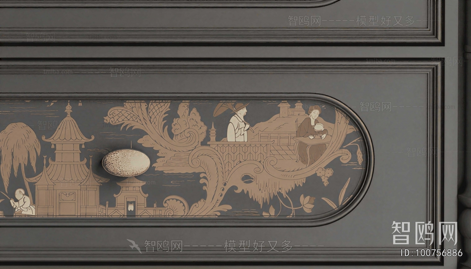 French Style Bedside Cupboard