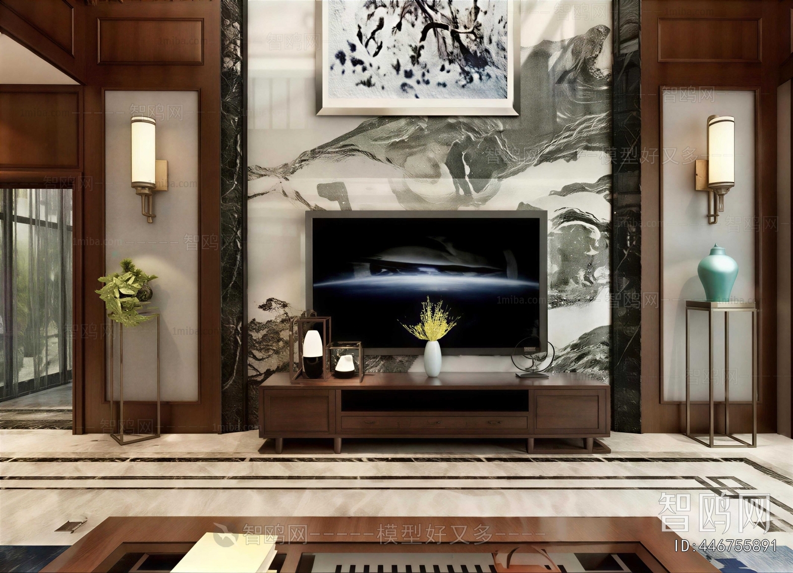 New Chinese Style A Living Room