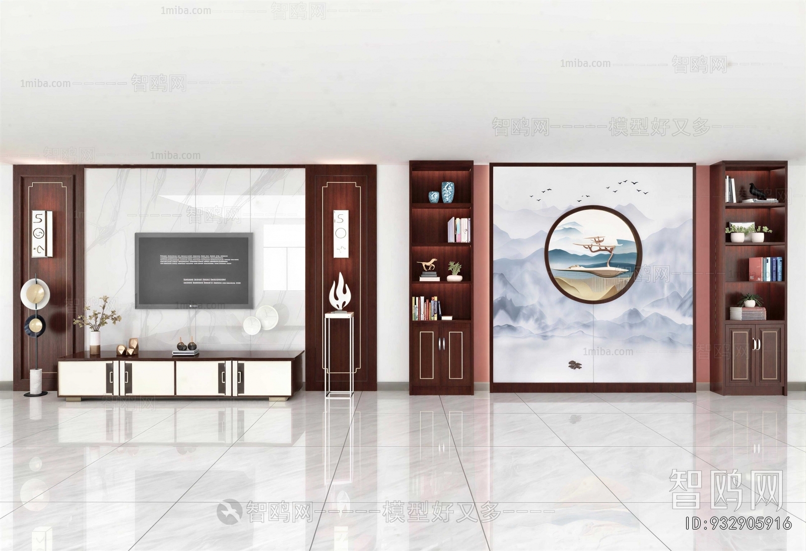 New Chinese Style TV Wall