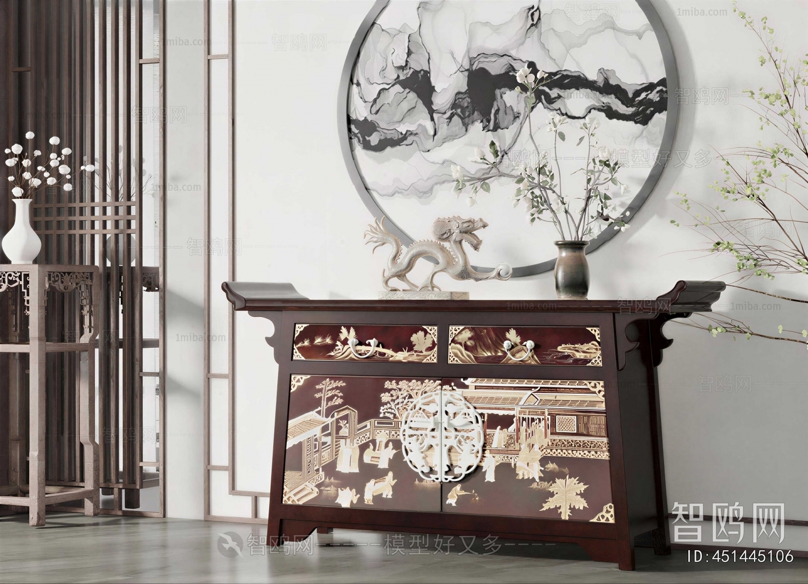 New Chinese Style Side Cabinet
